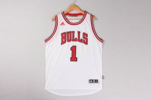 Maillot De Basket Chicago Bulls Derrick Rose 1 Hot PressFan Blanc